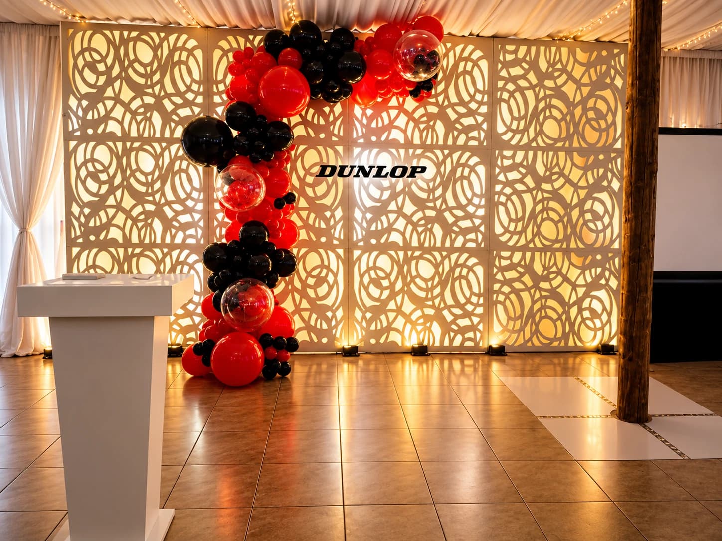 Dunlop Belting year-end event setup by Silver Leaf Events