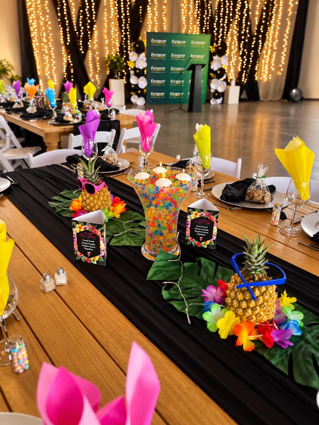 Europcar year-end function styled by Silver Leaf Events